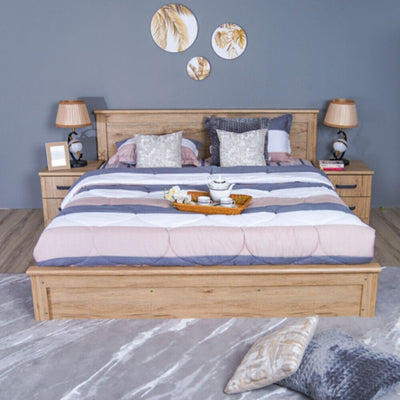 DANUBE | Raymond 180X200 King Bed - Summer Oak | 810100100183
