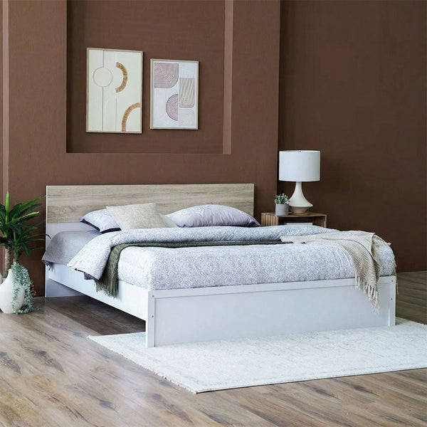 DANUBE | Aurora 180x200 King Bed White Natural Oak | 810100100266