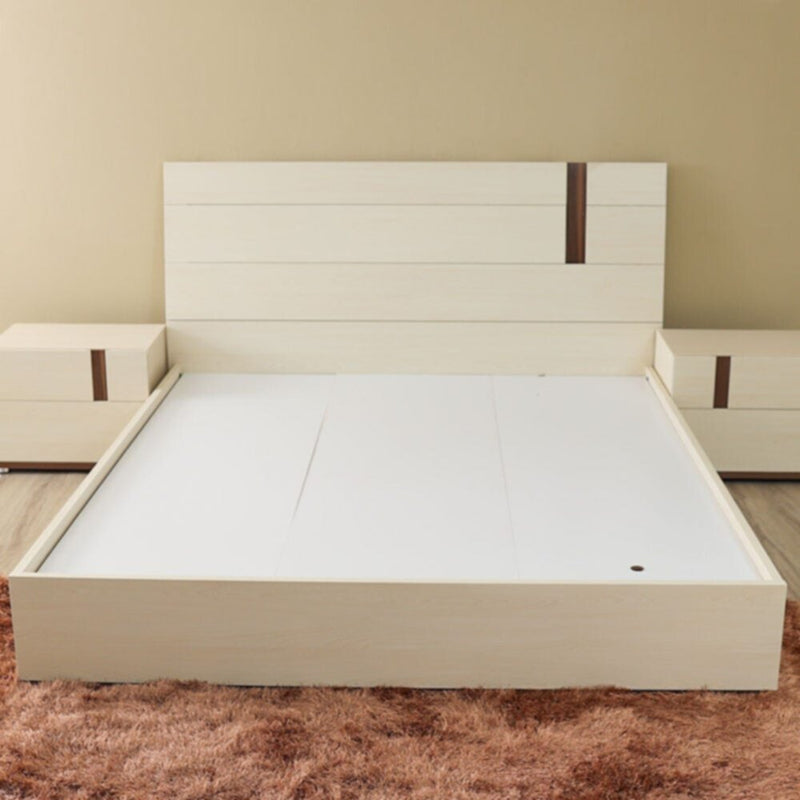 Maybell 180X200 King Bed Set - White Maple / Walnut | 810100100283