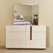 Maybell Dresser with Mirror - White Maple / Walnut | 810100100285