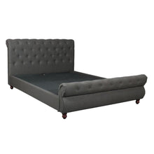 DANUBE | Oxford 150X200 Rolled-Top Sleigh Queen Bed - Charcoal | 810100100325