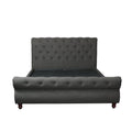 DANUBE | Oxford 180X200 Rolled-Top Sleigh King Bed - Charcoal | 810100100326