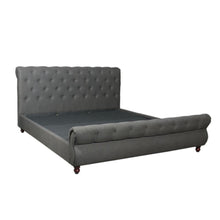 DANUBE | Oxford 180X200 Rolled-Top Sleigh King Bed - Charcoal | 810100100326