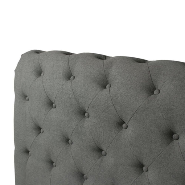 DANUBE | Oxford 180X200 Rolled-Top Sleigh King Bed - Charcoal | 810100100326