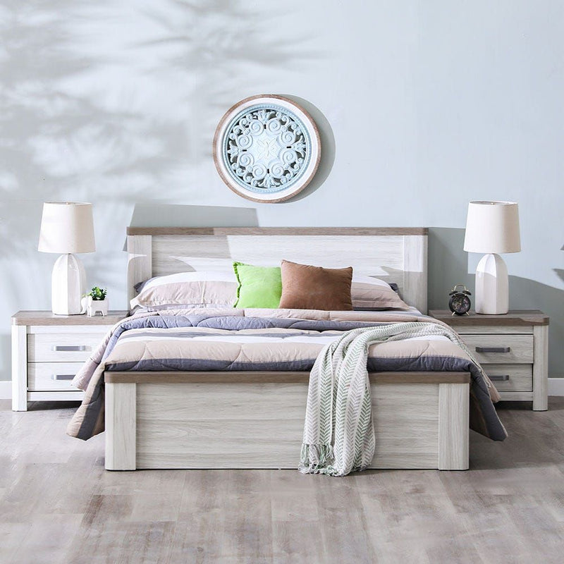 DANUBE | Olivos 150x200 Queen Bed Ash Grey Oak | 810100100363