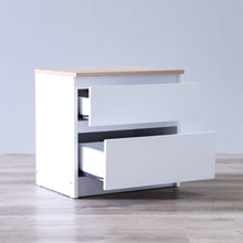 DANUBE | Martina 180x200 King Bed Set + Dresser and Stool - White/Sonoma Oak | 810100100392