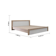 DANUBE | Martina 180x200 King Bed Set + Dresser and Stool - White/Sonoma Oak | 810100100392
