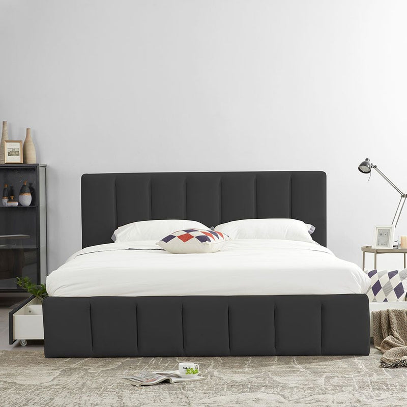 DANUBE | Vista 180x200 King Bed with 4 Drawers Black | 810100100456
