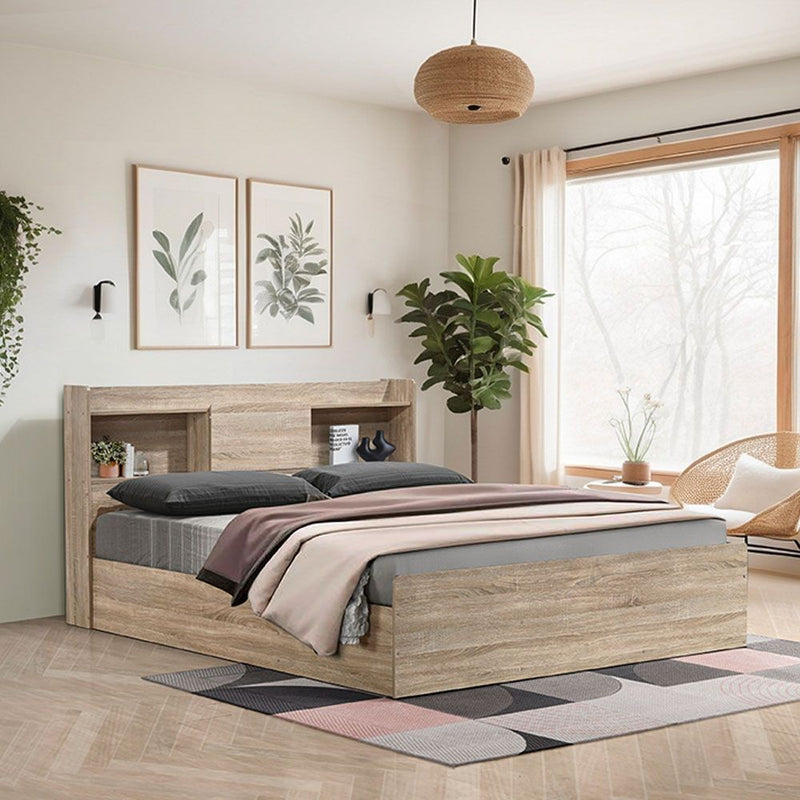 DANUBE | Supreme 180x200 King Bed with Storage French Sonoma Oak | 810100100721