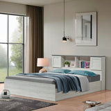 DANUBE | Zenith 180x200 King Bed with USB White Oak Cement | 810100100726