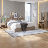 DANUBE | Gamorah 180x200 King Bed Set+1 Nightstand+ Dresser Mirror & Stool Sonoma Oak | 810100100767
