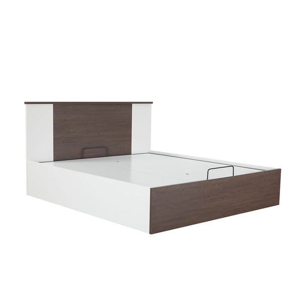 DANUBE | Thomas 180 X 200 King Bed With Hydraulic Underbed Storage White Walnut | 810100100913