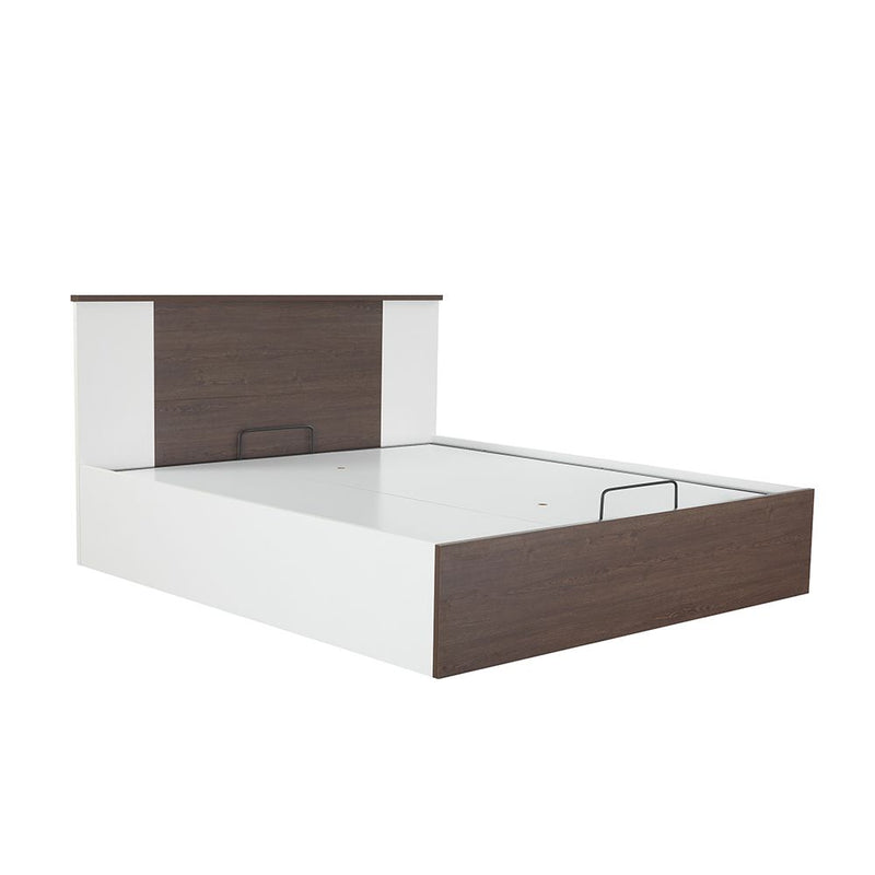 DANUBE | Thomas 180 X 200 King Bed With Hydraulic Underbed Storage White Walnut | 810100100913