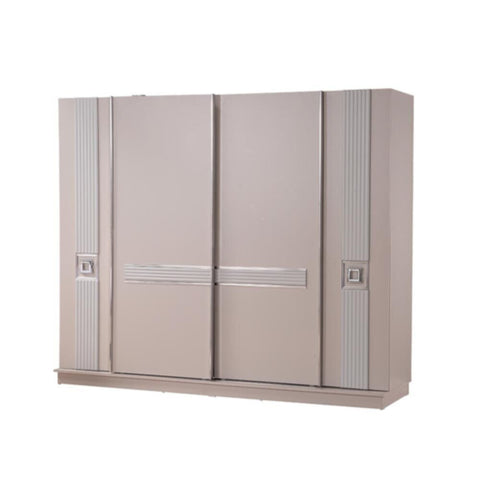 Seychelles Sliding Door Wardrobe - Power White / Silver | 810100700343