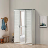 DANUBE | Zenith 3 Door Wardrobe with Drawers & Mirror White Oak Cement | 810100700662
