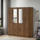 DANUBE | Supreme 4Door Wardrobe With Mirror Brown | 810100700759