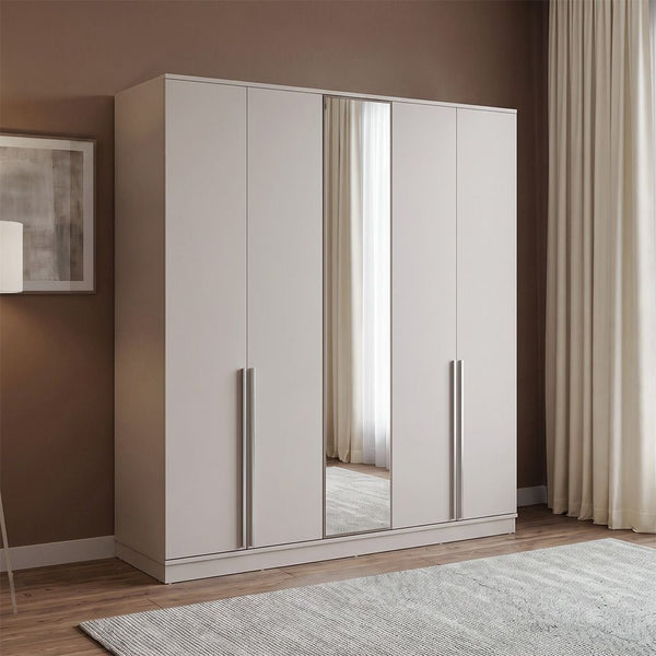 DANUBE | Gotham 5 Door Wardrobe With Mirror Grey | 810100700832