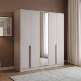 DANUBE | Gotham 5 Door Wardrobe With Mirror Grey | 810100700832