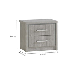 DANUBE | Torino 180x200 King Bed Set + Dresser with Mirror - Grey Oak/Silver Line | 810101700098