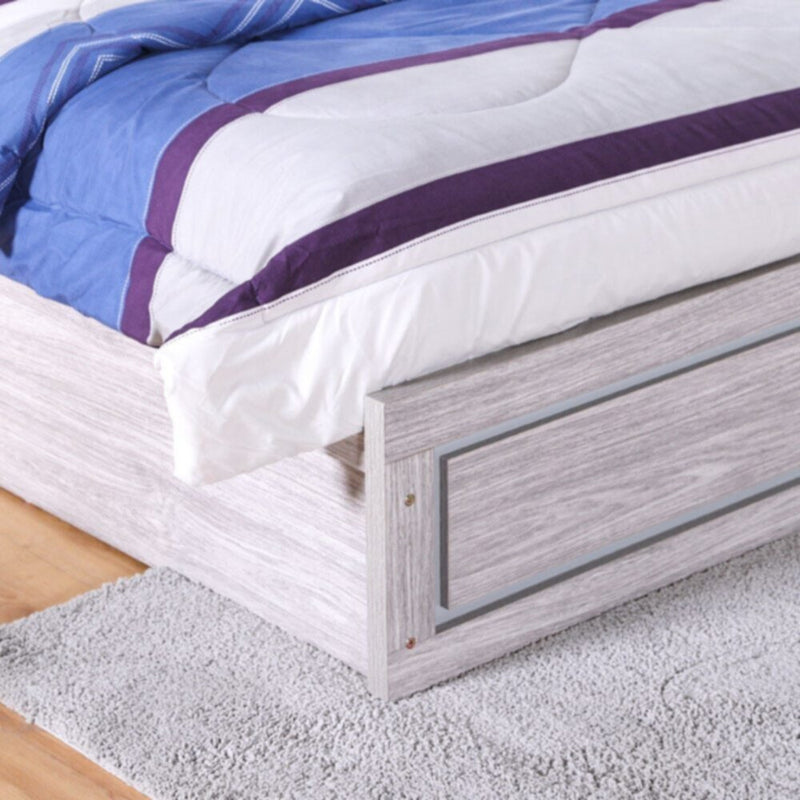 DANUBE | Torino 180x200 King Bed Set + Dresser with Mirror - Grey Oak/Silver Line | 810101700098