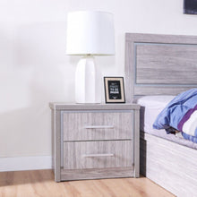 DANUBE | Torino 180x200 King Bed Set + Dresser with Mirror - Grey Oak/Silver Line | 810101700098