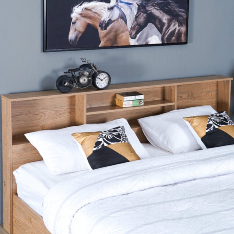 DANUBE | Gamorah 180X200 King Bed Set + Dresser and Stool - Oak | 810101700666