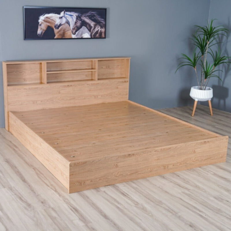 DANUBE | Gamorah 180X200 King Bed Set + Dresser and Stool - Oak | 810101700666