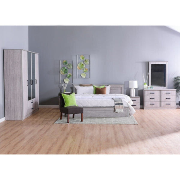 DANUBE | Raymond 180X200 King Bed - Grey Oak | 810101700823