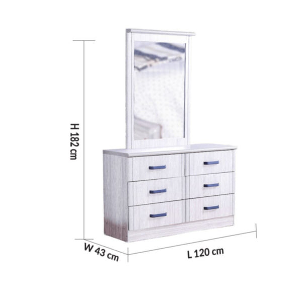 DANUBE | Raymond Dresser with Mirror - Grey Oak | 810101700825