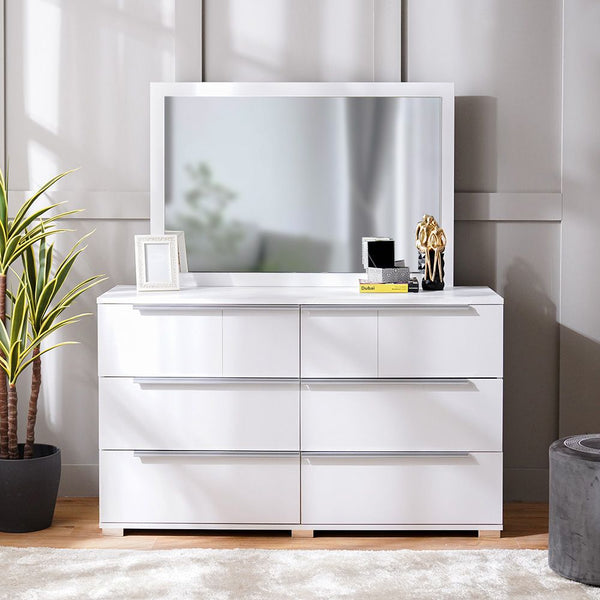 DANUBE | Brooklyn Dresser With Mirror White | 810101800022