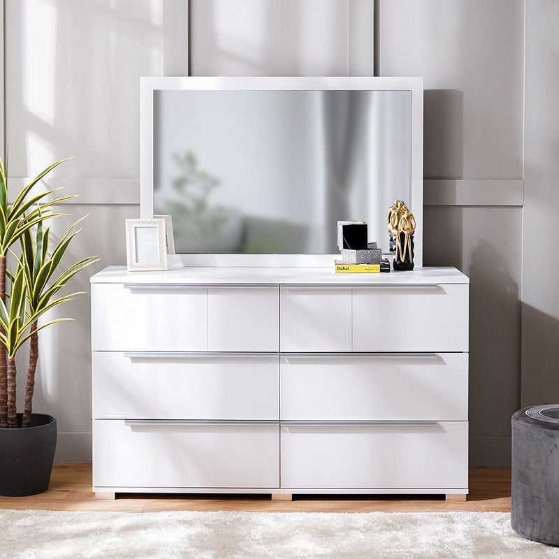 DANUBE | Brooklyn Dresser With Mirror White | 810101800022