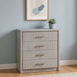 DANUBE | Torino 5 Drawer Chest Cabinet  Grey Oak Silver Line | 810101800126