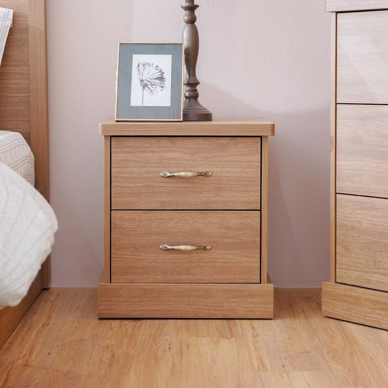 DANUBE | Zirco 2 Drawer Night Stand Brown Oak | 810101800158