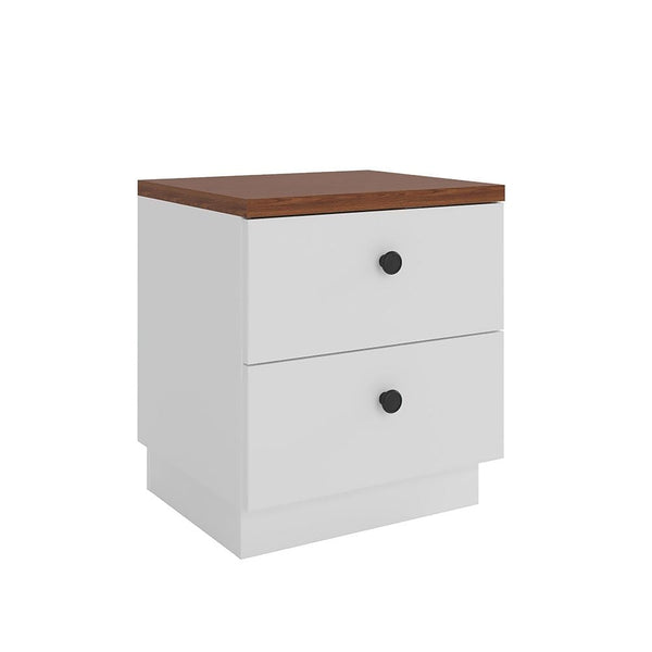 DANUBE | Pera 2-Drawer Night Stand White Light Walnut | 810101800181