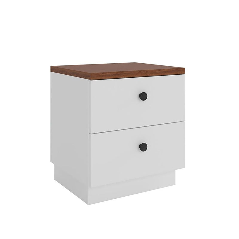 DANUBE | Pera 2-Drawer Night Stand White Light Walnut | 810101800181