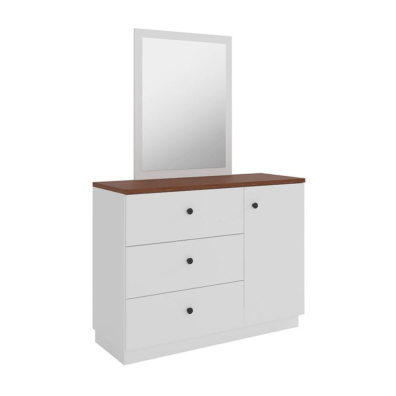 DANUBE | Pera Dresser with Mirror White Light Walnut | 810101800182