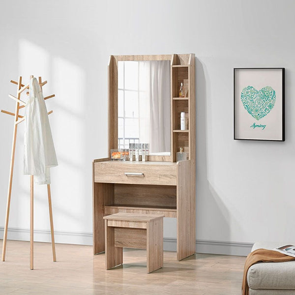 DANUBE | Supreme 1 Drawer Tall Dresser with Stool French Sonoma | 810101800390