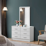DANUBE | Supreme 6 Drawer Master Dresser with Mirror White | 810101800393