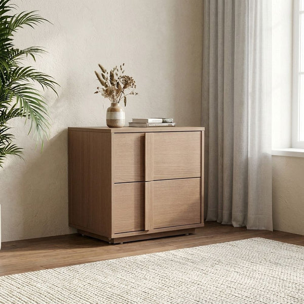 DANUBE | Allison 2 Drawers Nightstand Left multicolor | Multi Color