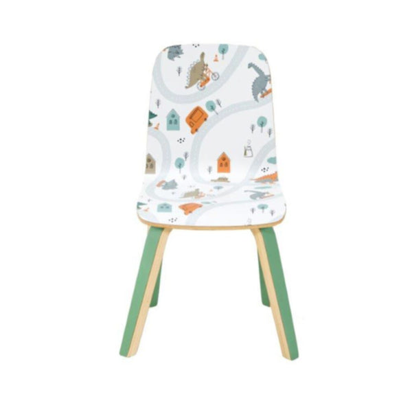 DANUBE | Bentwood Kids Chair - Dino Pattern / Green | 810200700052