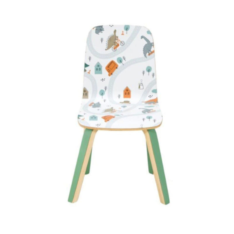 DANUBE | Bentwood Kids Chair - Dino Pattern / Green | 810200700052