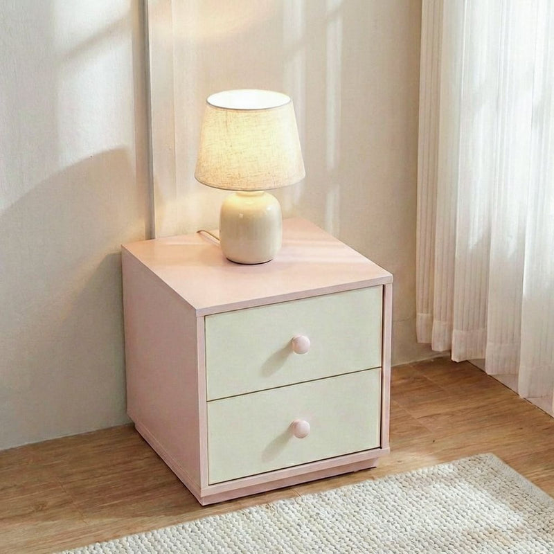 DANUBE | Candy 2Drawers Nightstand Blush Pink Cream | 810200700171