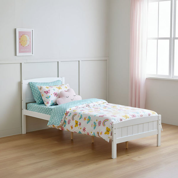 DANUBE | Derby Haven 90x200 Solid Wood Single Bed White | 810201000143