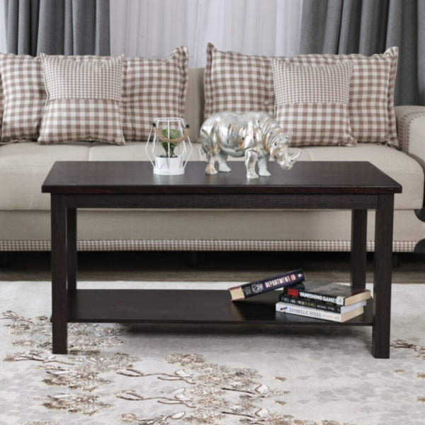 DANUBE | Linda 2 Layer Coffee And End Table Set - Dark Walnut | 810300200658