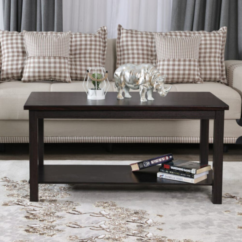DANUBE | Linda 2 Layer Coffee And End Table Set - Dark Walnut | 810300200658