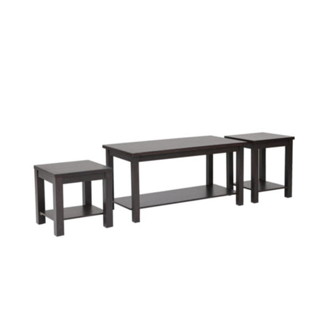 DANUBE | Linda 2 Layer Coffee And End Table Set - Dark Walnut | 810300200658