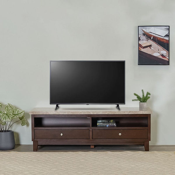 DANUBE | Brody Marble Top TV Cabinet for TVs Upto 60 Inches with Storage | 810300300250