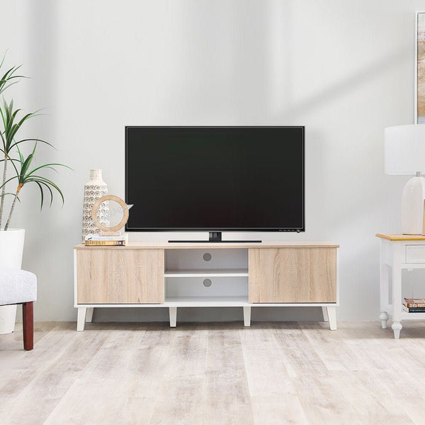 DANUBE | Juno 2 Doors TV Cabinet Up to 55" White Sonoma