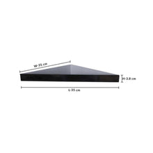 DANUBE | Triangle Corner Wall Shelf - 35x35x3.8 cm - Gloss Black | 810300400056