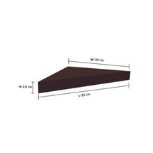 DANUBE | Triangle Corner Wall Shelf - 35x35x3.8 cm - Gloss Walnut | 810300400057